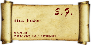 Sisa Fedor névjegykártya